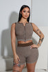 Lotus Ribbed Knit Top & Shorts SET
